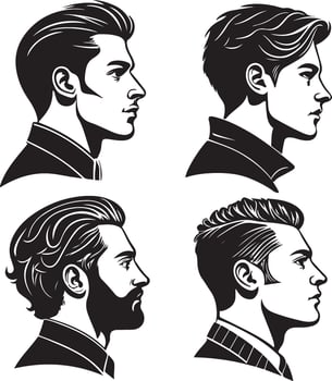Icon Set of Abstract Male Faces vector