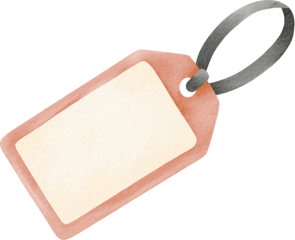 Luggage tag watercolor clipart png