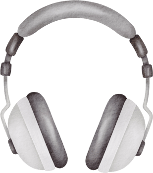 Headphones watercolor clipart png