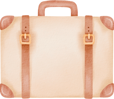 Suitcase watercolor clipart png