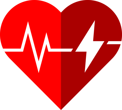 Red heart with wave pulse heartbeat medical ECG png