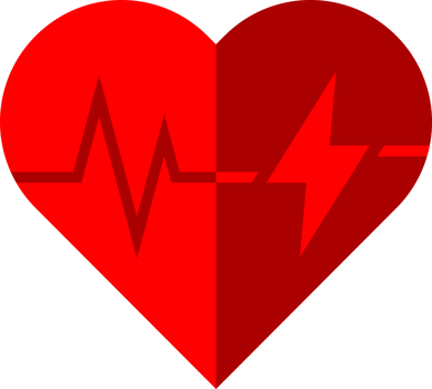 Red icon heart with wave pulse heartbeat medical ECG png