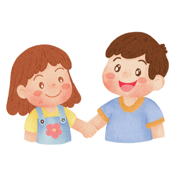 cartoon boy and girl holding hands, transparent background png