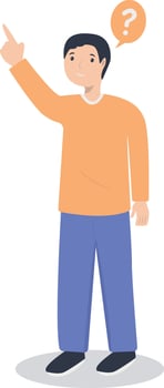 Young Man Thinking and Asking Question vector