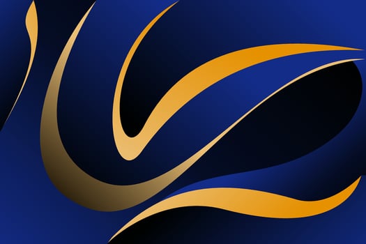 Golden Curves on Deep Blue A Modern Abstract Design with Fluid Lines vector