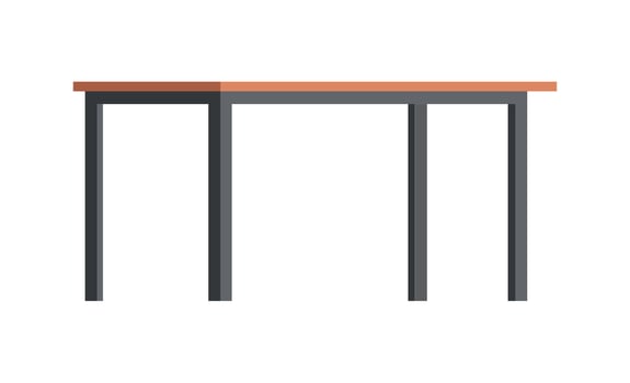 Illustration desk table flat simple vector