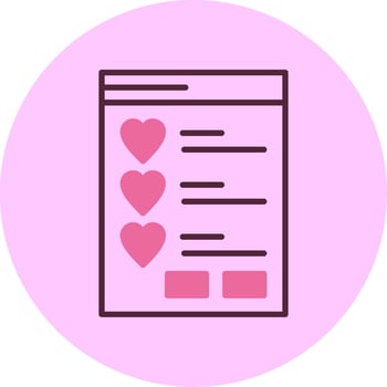 Wishlist Minimal Mix Circle Icon vector