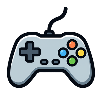 illustration of a game controller icon featuring buttons and directional pad design graphics png