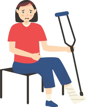 Illustration of Girl with Pain and Injury. vector