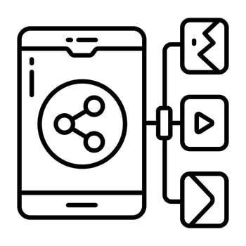 A Linear Linear design icon of share mobile vector