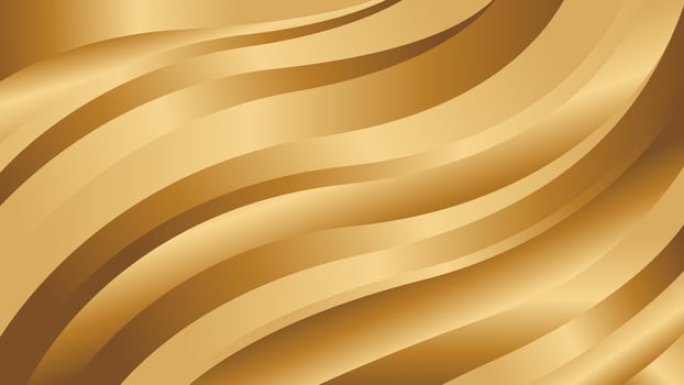 Elegant golden metallic background. Luxurious wave design vector
