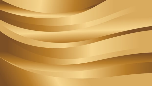 Abstract golden metallic wave background vector