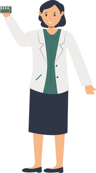 Hospital Staff Character. Woman Doctor Character. vector
