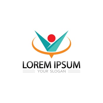 Diversity Inclusion People Icon Logo Design for Modern Global Team Organization vector