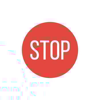 Red Circle Sign with Bold White STOP Text on White Background. Simple Icon vector