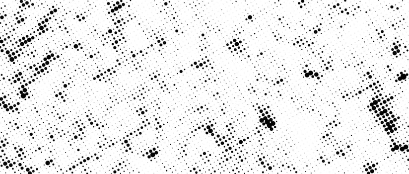 Halftone grunge noise texture. Dirt speckles, spots, dots background. Black white grit sand grain wallpaper. Retro pixelated textured comic backdrop. Abstract halftone gritty pop art cartoon vector