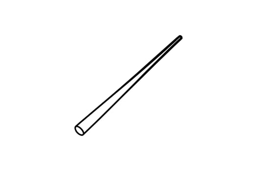 Single Chopstick Illustration in Black and White Simple Asian Utensil Culinary Tool Food Culture Minimalist Silhouette vector