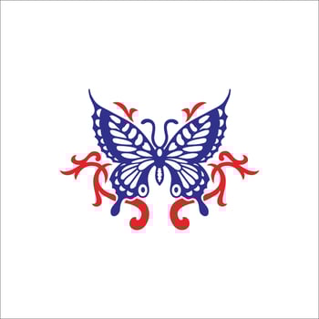 blue butterfly illustration decorated with tribal, this can be used as graphic design vector