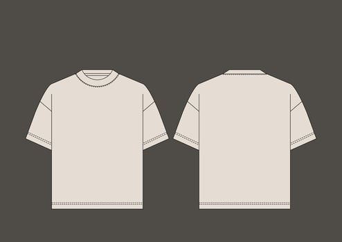 Over sized tee Art Illustration vector