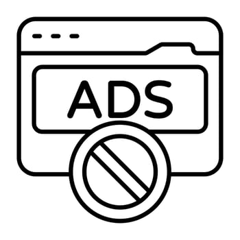 Creative icon of no web ad vector