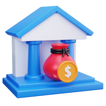 3D Icon Bank Emergency Funding Support png
