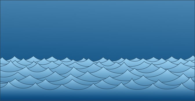 The seascape with waves. vector