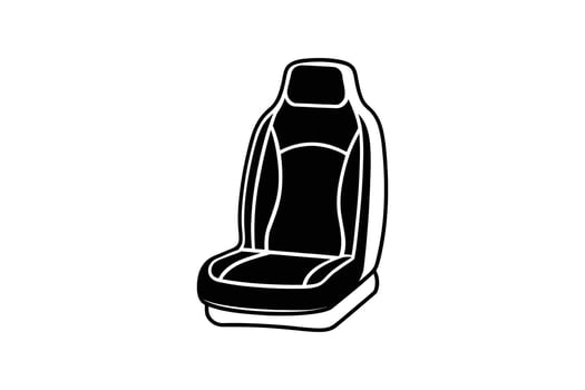 Car Seat Illustration Automotive Interior Design Element Black and White Vehicle Seating Isolated Graphic Silhouette vector