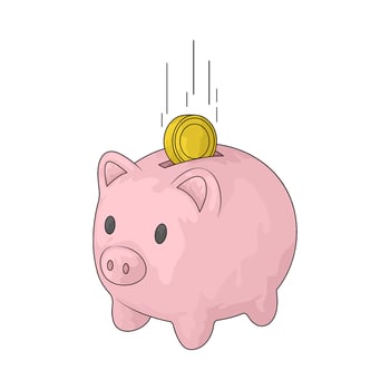 illustration of pink piggy bank vector
