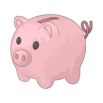 pink piggy bank illustration vector