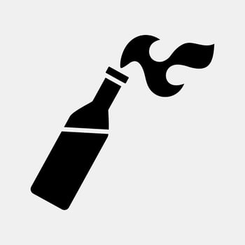 Icon molotov cocktails. Military and war elements. Icon in glyph style. vector