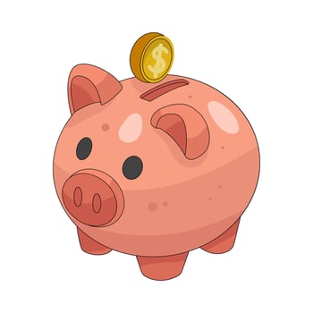 Piggy Bank with Coin vector
