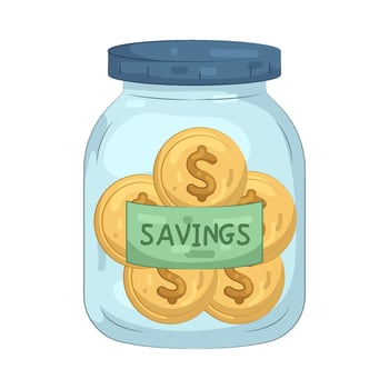 Savings Jar with Coins vector