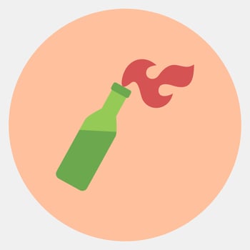 Icon molotov cocktails. Military and war elements. Icon in color mate style. vector