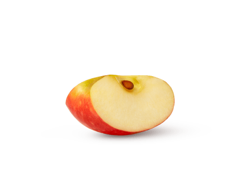 Red apple wedge with seed isolated. png