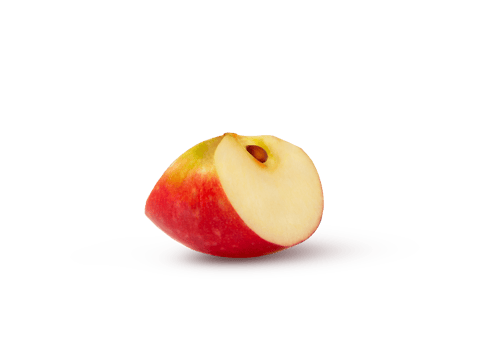 Slice of red apple isolated. png