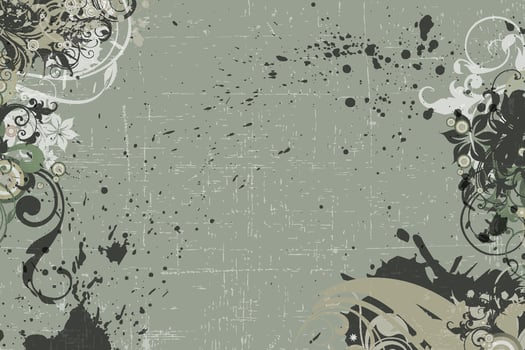 unique grunge element decorative flower background vector