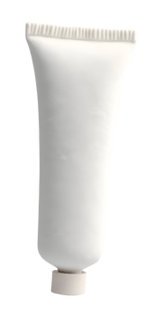 White plastic tube packaging for cosmetic cream, conveying freshness and purity png