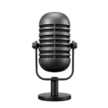 Retro Microphone with Classic Grill Design Isolated on Transparent Background png