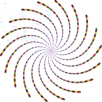 Swirling Spiral colorful Dots Abstract Optical Illusion vector