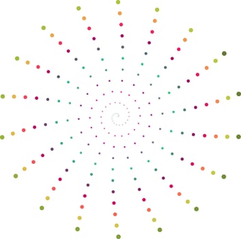 Swirling Spiral colorful Dots Abstract Optical Illusion for creative design vector