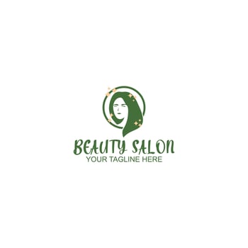 logo design for beauty herbal product or salon with creative illustration vector