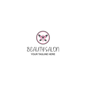 butterfly logo design for beauty salon or cosmetic with creative illustration vector