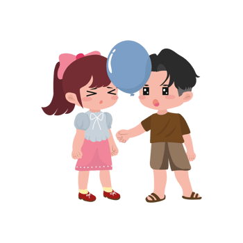 Cartoon Illustration of Children with Balloon png