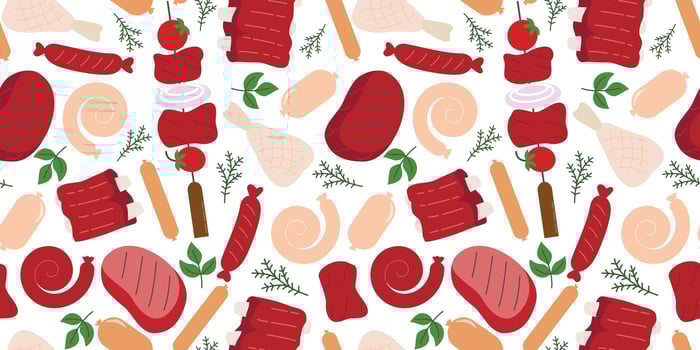 Colorful meat illustration pattern design vector