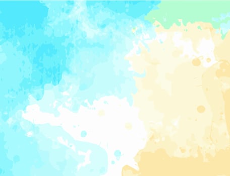 Watercolor Abstract Art with Blue and Yellow Hues vector