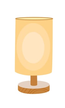 Table lamp or bedside lamp . Bedroom furniture, interior decor item, lighting equipment clipart in flat cartoon style isolated. vector