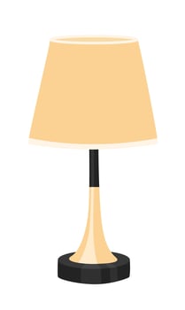 Table lamp or bedside lamp . Bedroom furniture, interior decor item, lighting equipment clipart in flat cartoon style isolated on white. vector