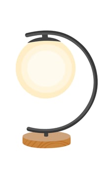 Table lamp or bedside lamp . Bedroom furniture, interior decor item, lighting equipment clipart in flat cartoon style isolated on white vector