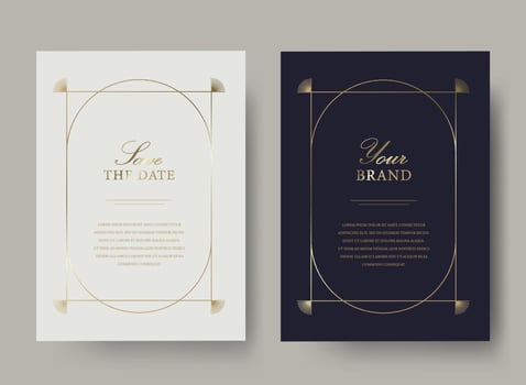 Luxury golden invitation card template vector