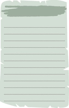 A soft green planner sheet with dotted lines and a paint-stroke header bar, perfect for structured daily entries. vector